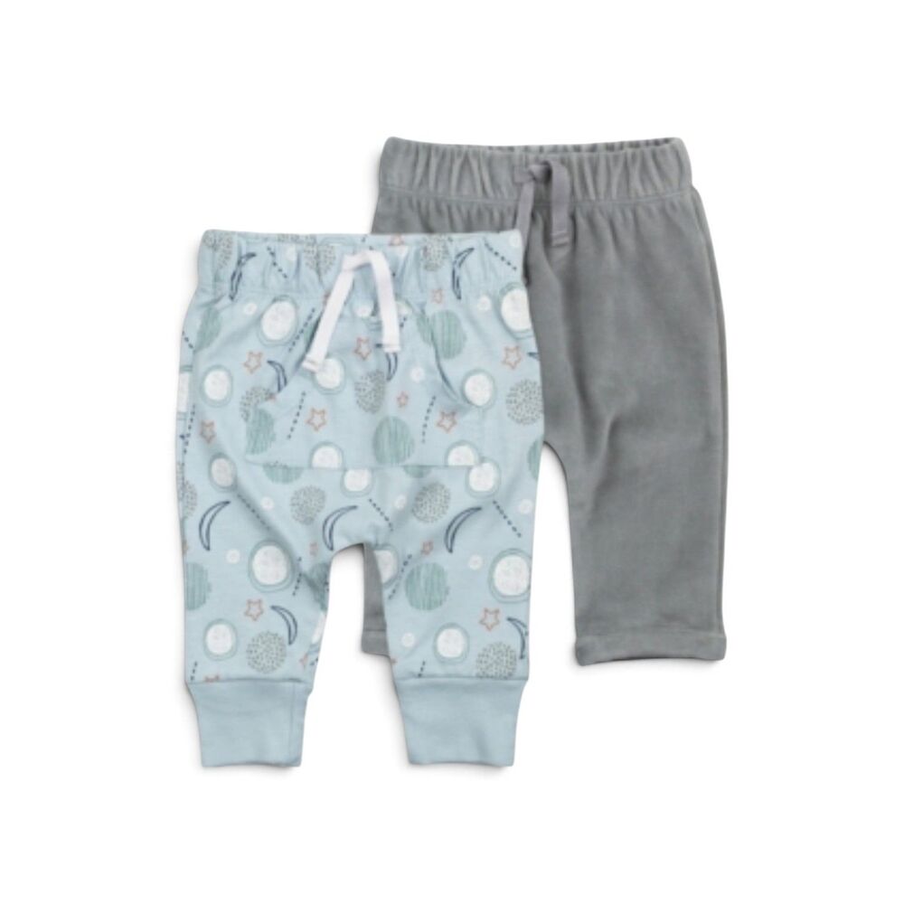 NWT Mac & Moon NB Jogger Pants Set 2-Pack Mint Space Moon Grey Velour $20